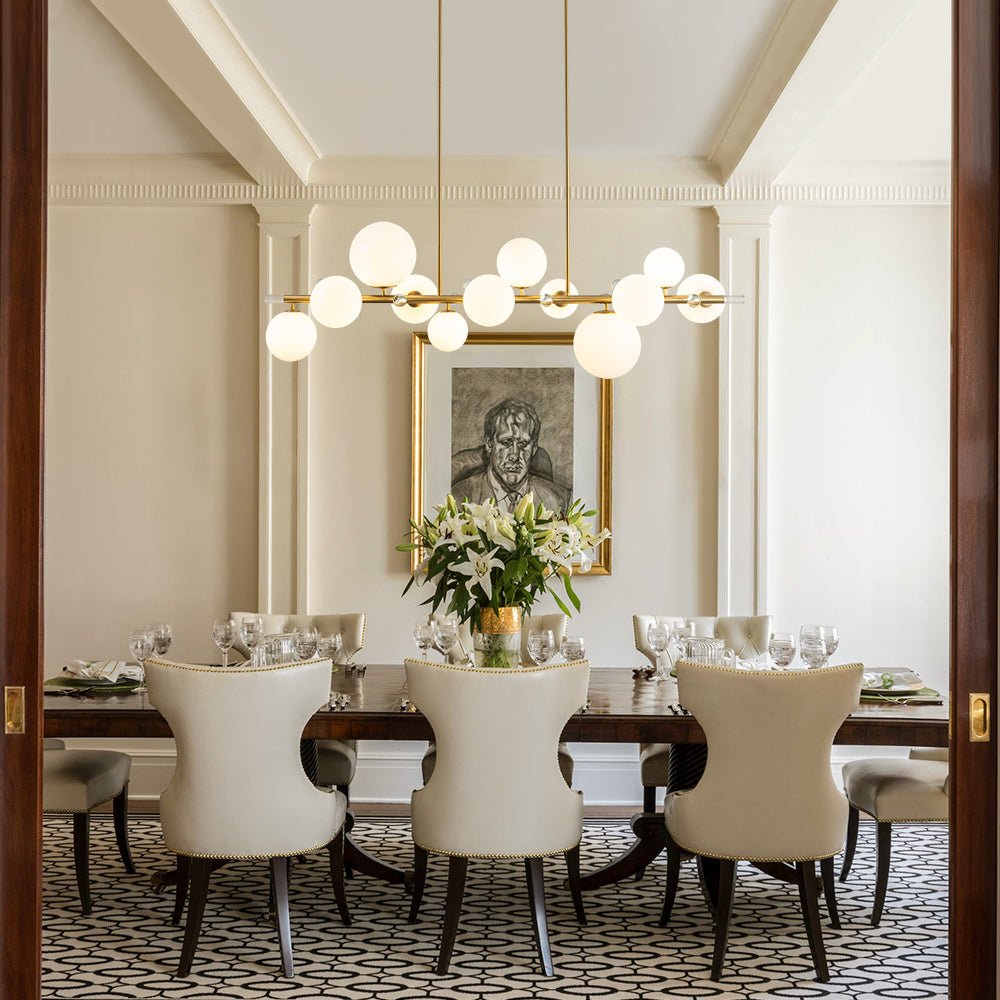 Sifunix Linear Shine Opal Glass Chandelier - Lamp Copper