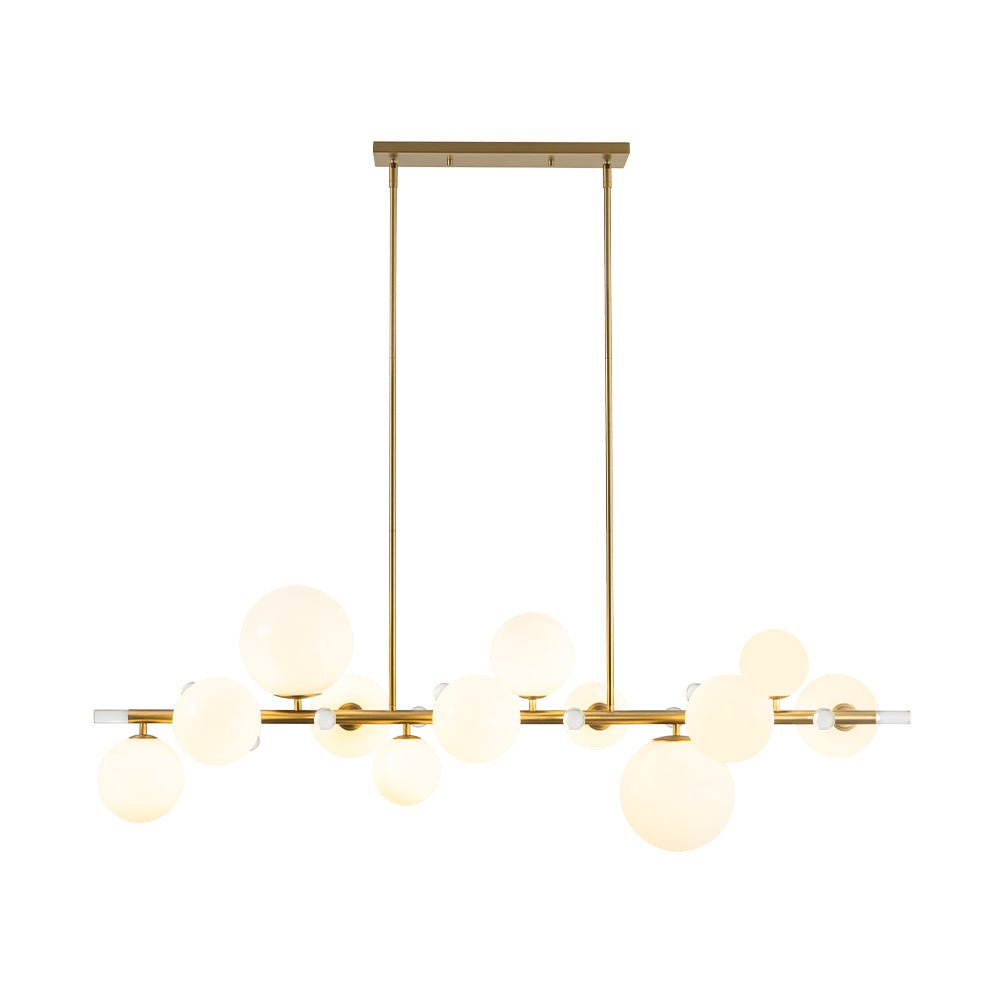 Sifunix Linear Shine Opal Glass Chandelier - Lamp Copper