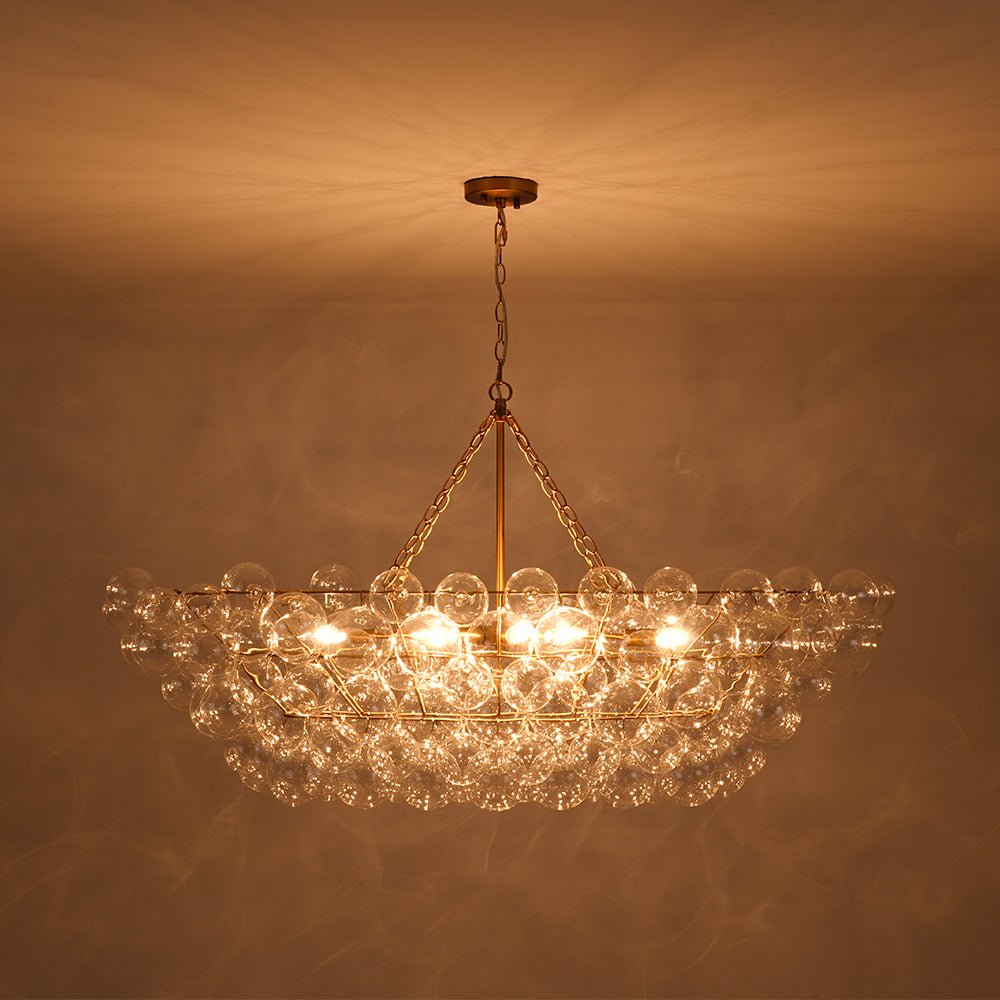 Plotuvyr Glam Tiered Bubble Clear Glass Chandelier