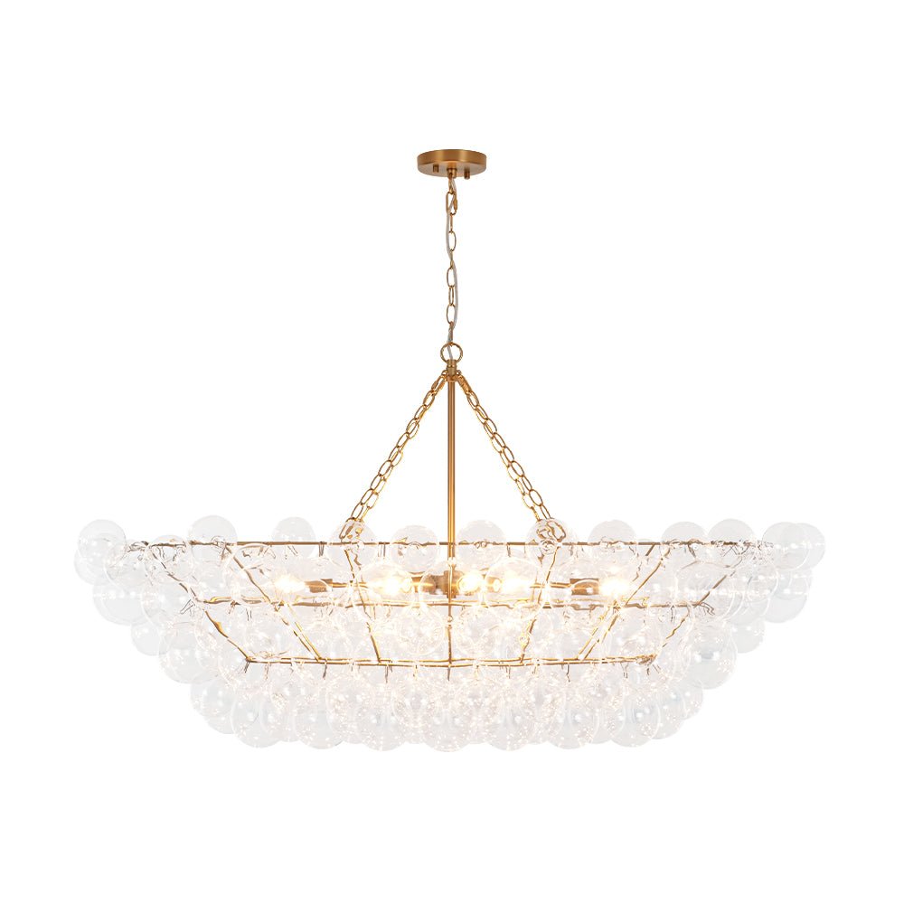 Plotuvyr Glam Tiered Bubble Clear Glass Chandelier