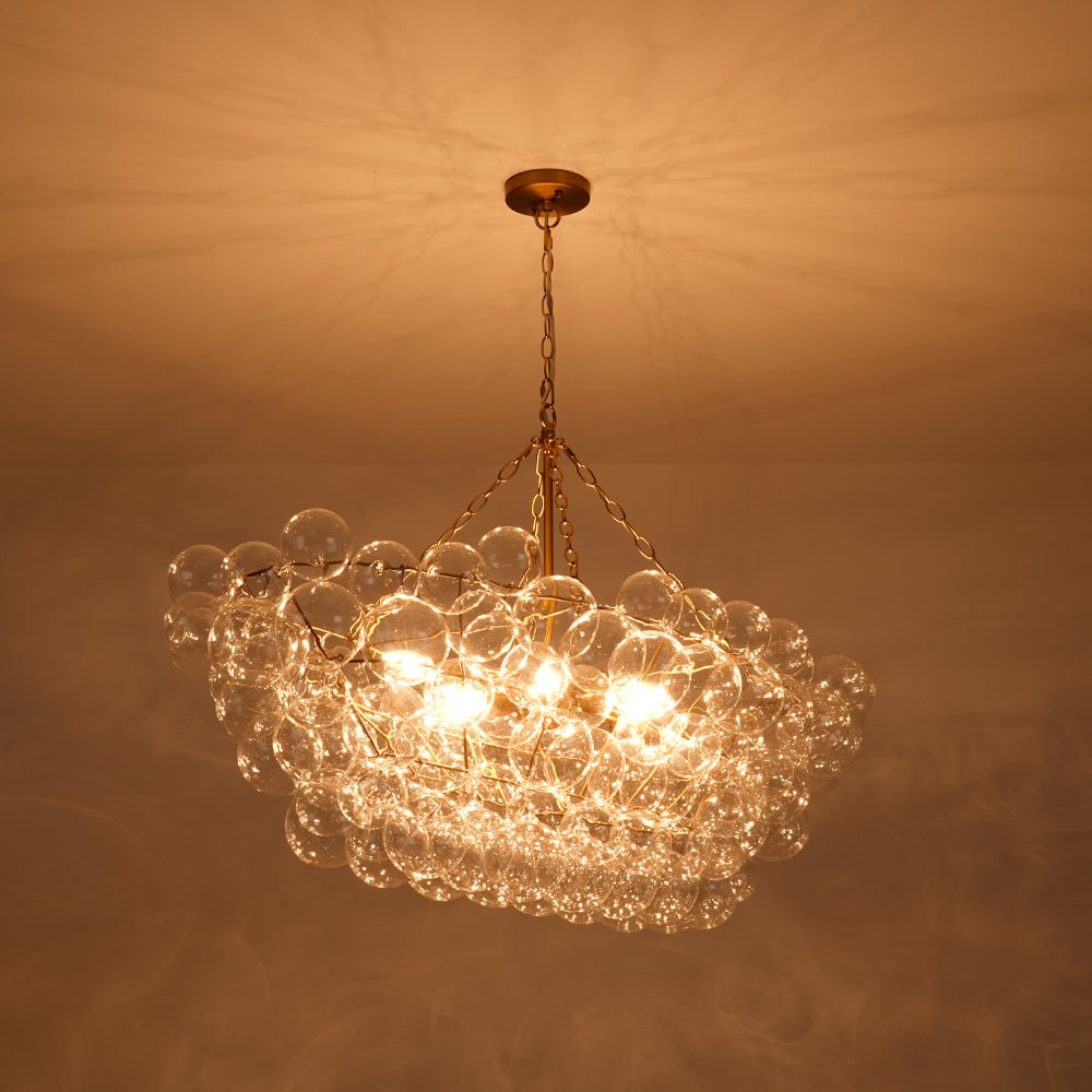 Plotuvyr Glam Tiered Bubble Clear Glass Chandelier