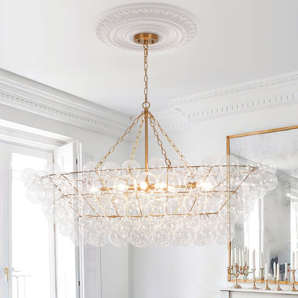 Plotuvyr Glam Tiered Bubble Clear Glass Chandelier