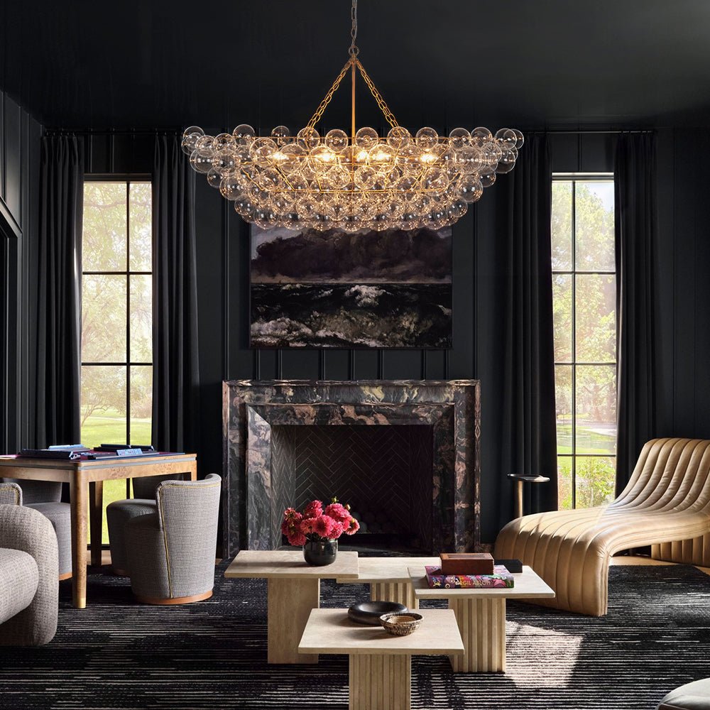 Plotuvyr Glam Tiered Bubble Clear Glass Chandelier