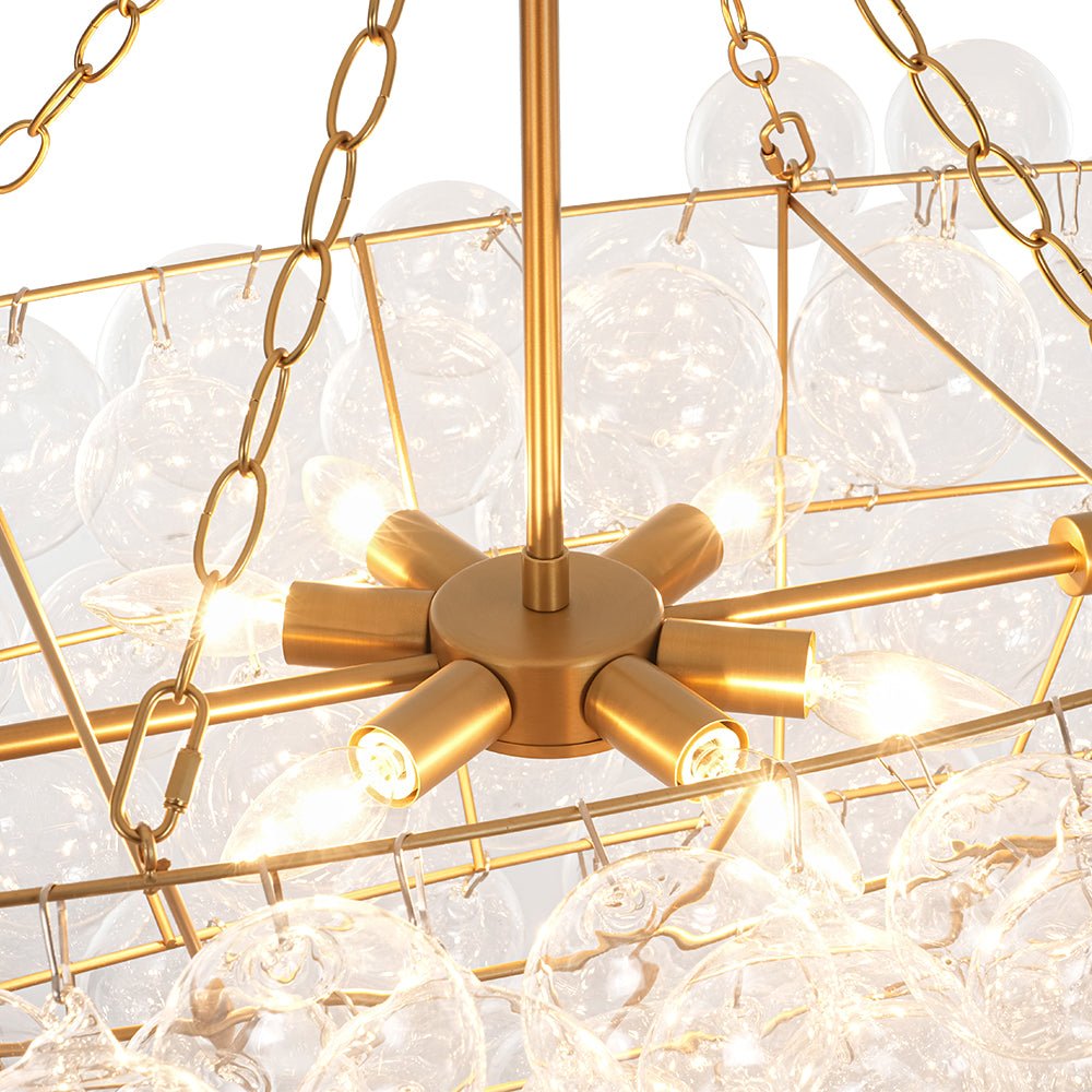 Plotuvyr Glam Tiered Bubble Clear Glass Chandelier