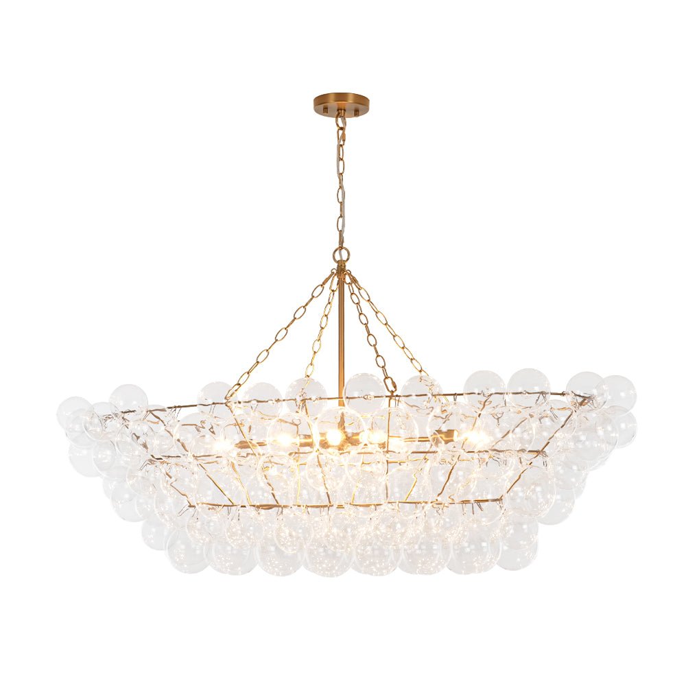 Plotuvyr Glam Tiered Bubble Clear Glass Chandelier