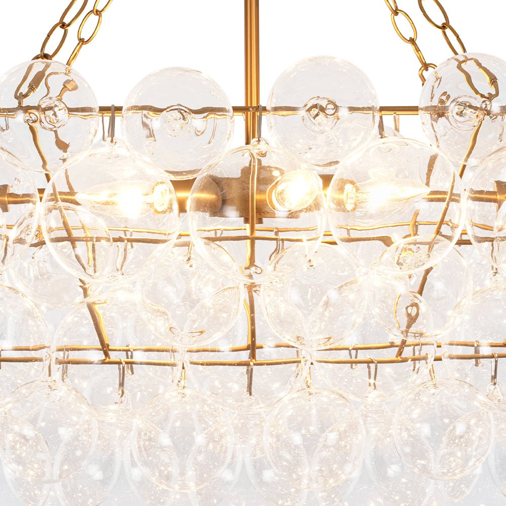 Plotuvyr Glam Tiered Bubble Clear Glass Chandelier