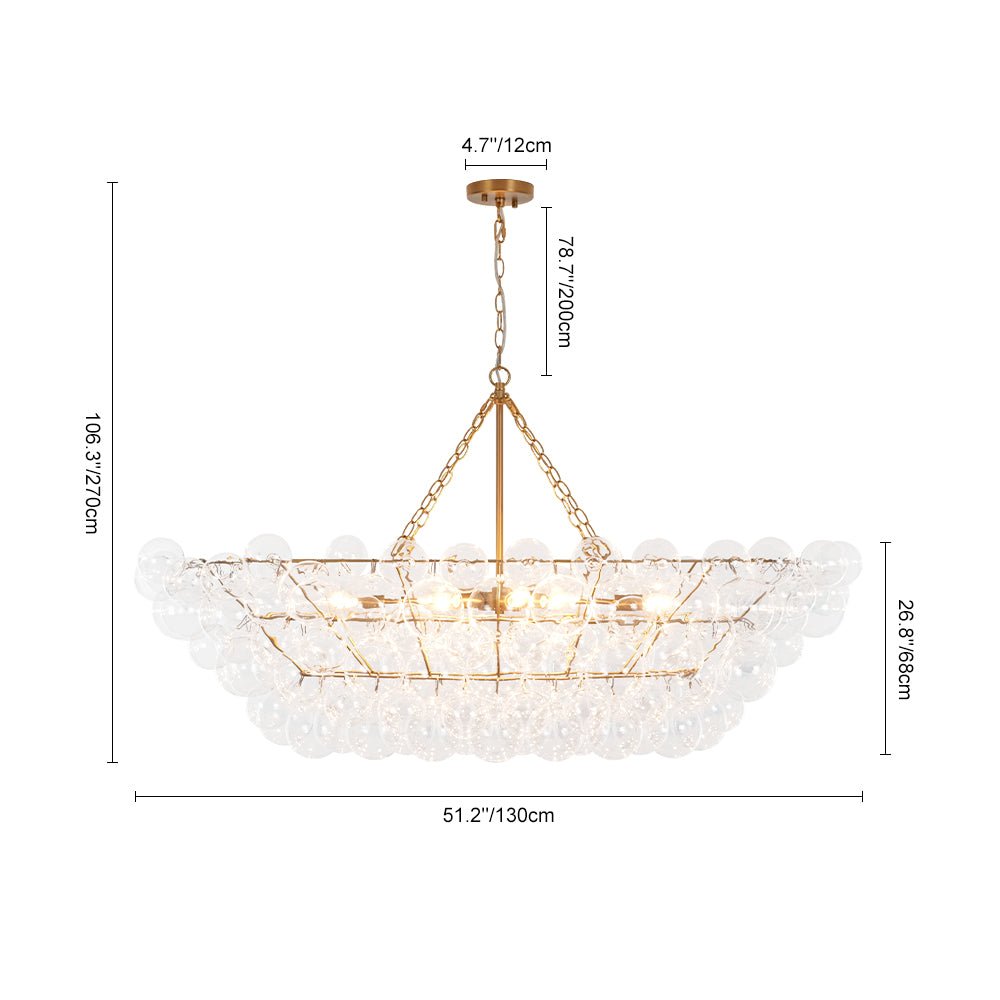 Plotuvyr Glam Tiered Bubble Clear Glass Chandelier