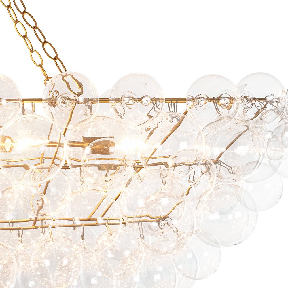 Plotuvyr Glam Tiered Bubble Clear Glass Chandelier