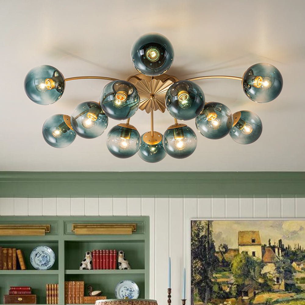 Astria Modern Glass Semi Flush Chandelier