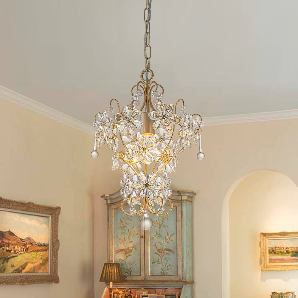 Waegnuvux Glam Bloom Floral Accented Crystal Pendant Light