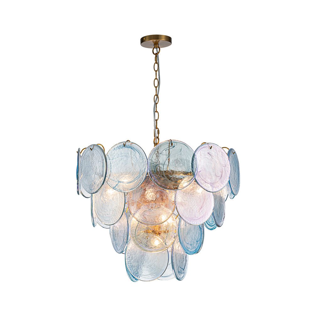 Ulfuli Iridescent Swirl Glass Chandelier