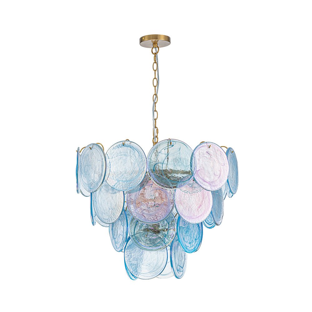 Ulfuli Iridescent Swirl Glass Chandelier