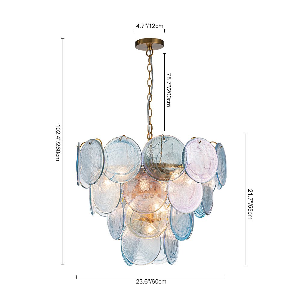 Ulfuli Iridescent Swirl Glass Chandelier