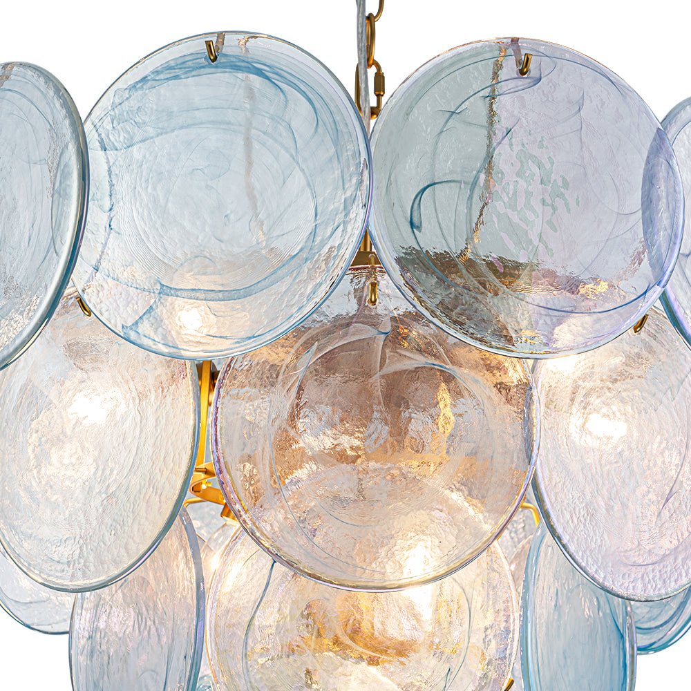 Ulfuli Iridescent Swirl Glass Chandelier