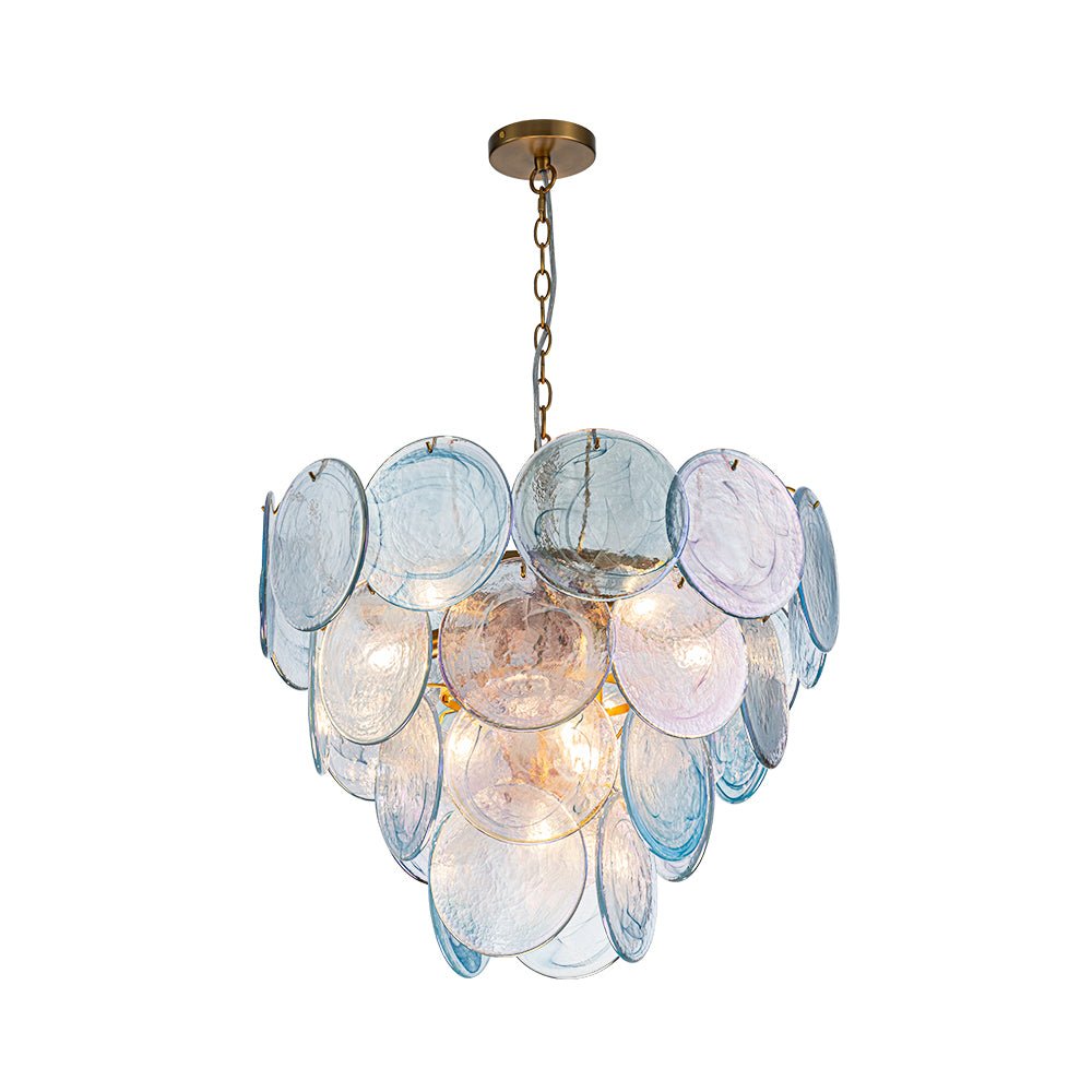 Ulfuli Iridescent Swirl Glass Chandelier