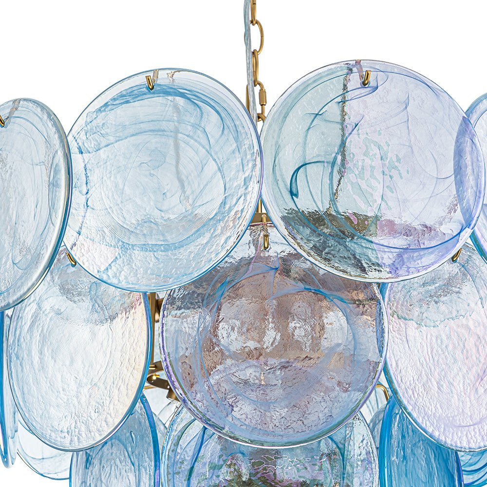 Ulfuli Iridescent Swirl Glass Chandelier