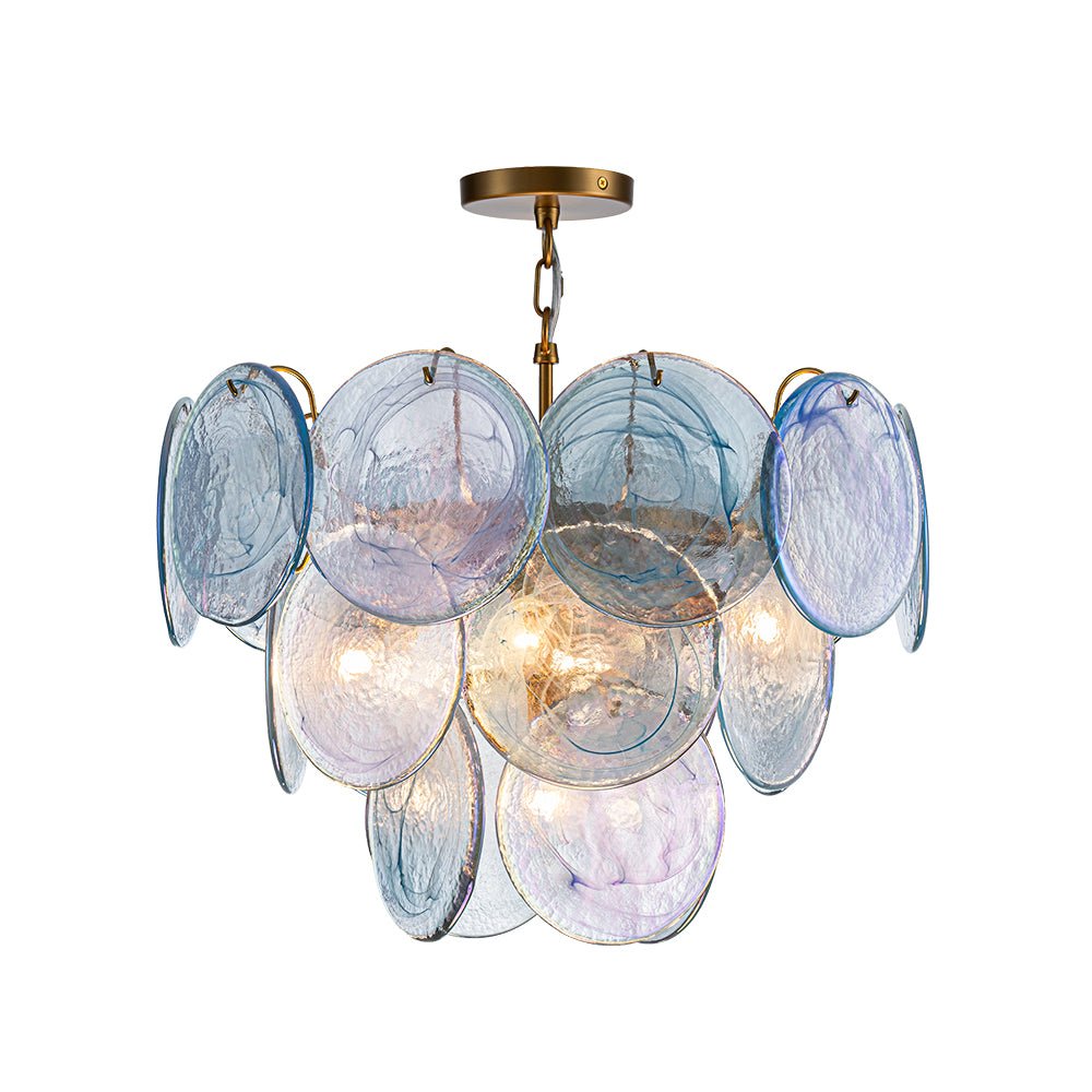 Ulfuli Iridescent Swirl Glass Chandelier