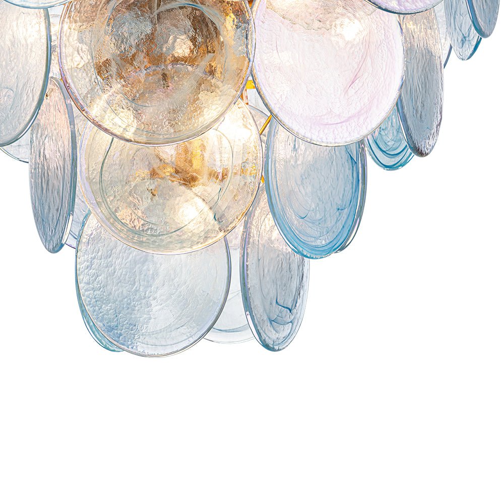 Ulfuli Iridescent Swirl Glass Chandelier
