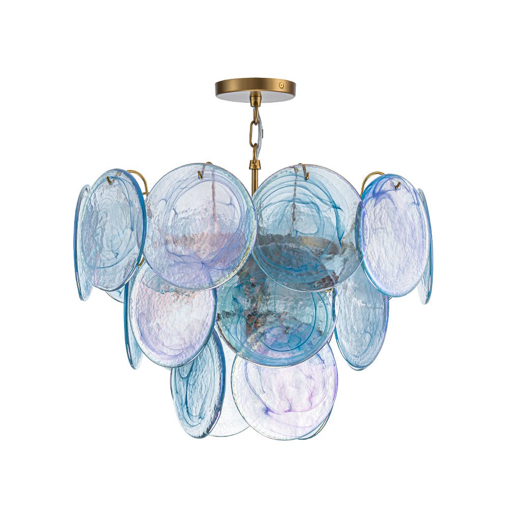 Ulfuli Iridescent Swirl Glass Chandelier