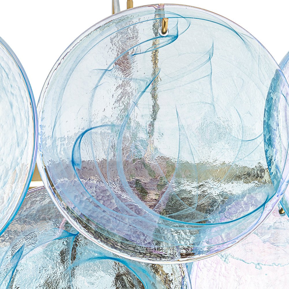 Ulfuli Iridescent Swirl Glass Chandelier
