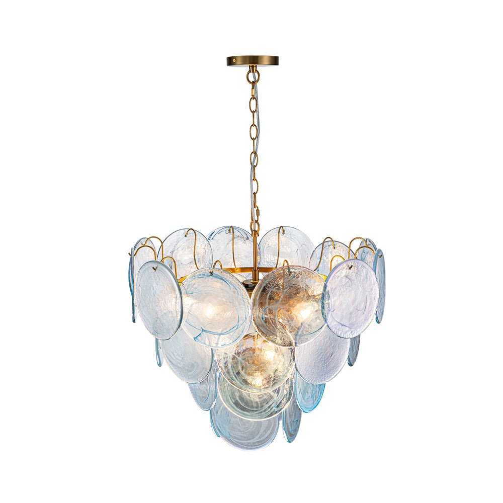 Ulfuli Iridescent Swirl Glass Chandelier