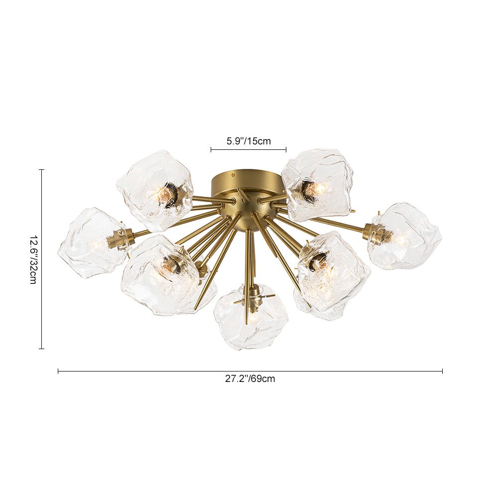 Blauta Frozen Ice Style Sputnik Metal Ceiling Light
