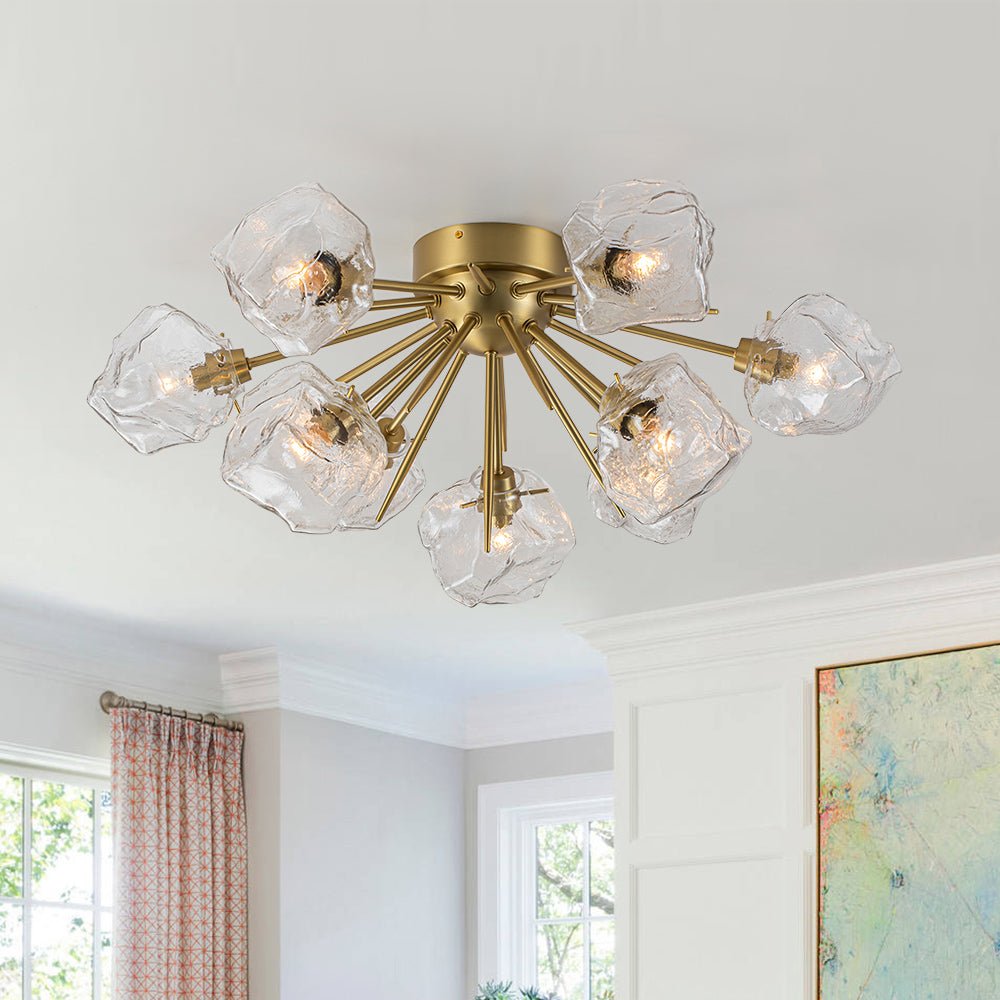 Blauta Frozen Ice Style Sputnik Metal Ceiling Light