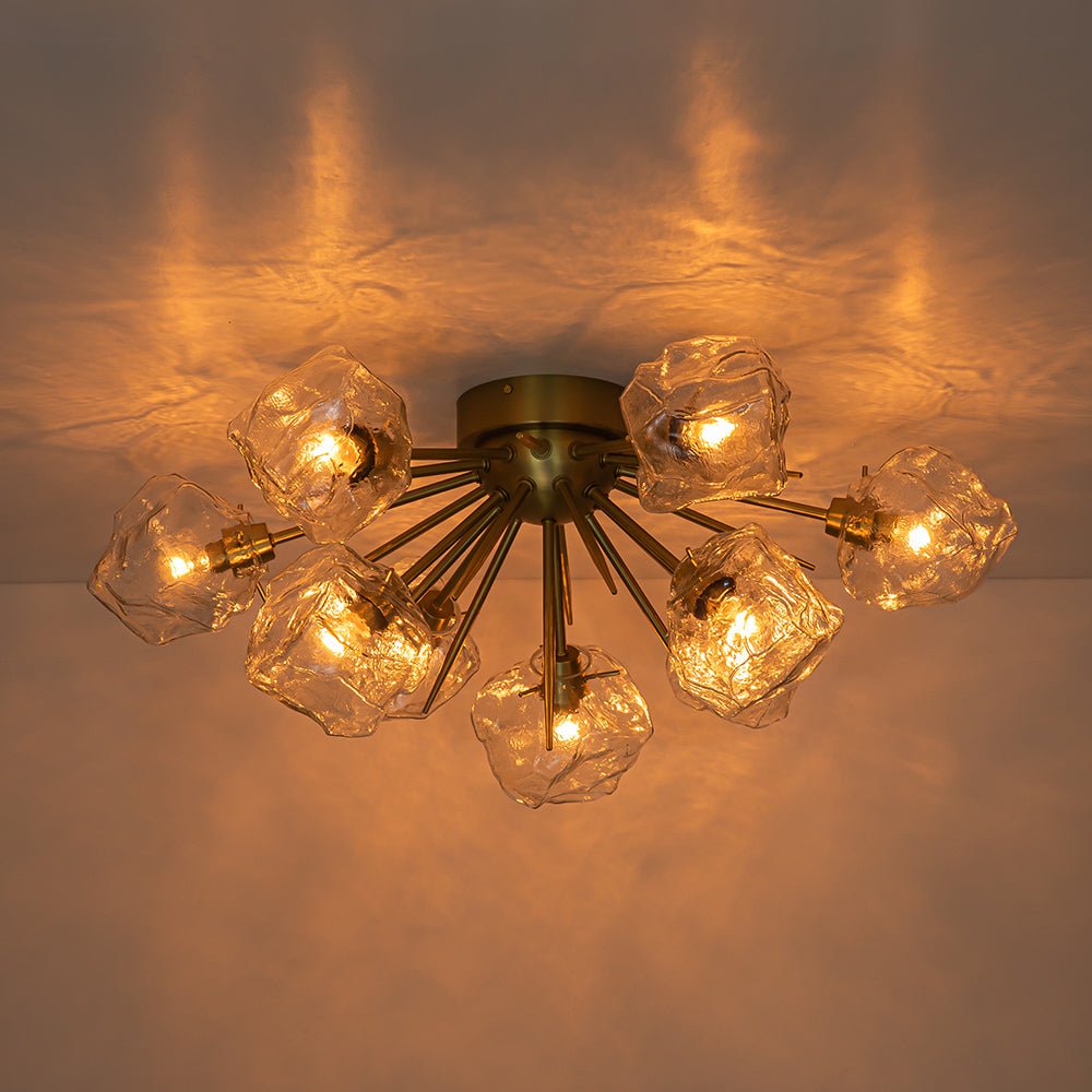 Blauta Frozen Ice Style Sputnik Metal Ceiling Light