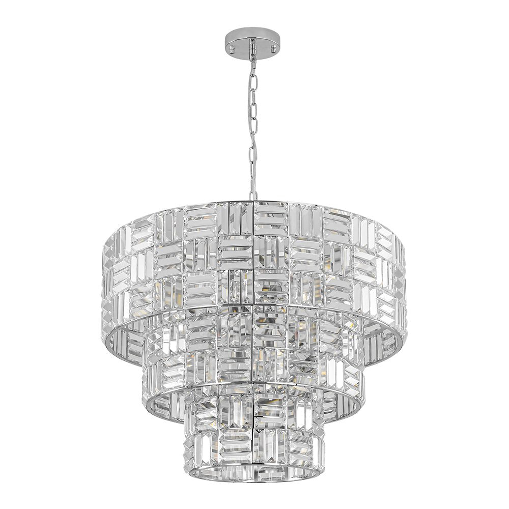 Yrvuvo Glam Spark Cut Chrome Crystal Chandelier