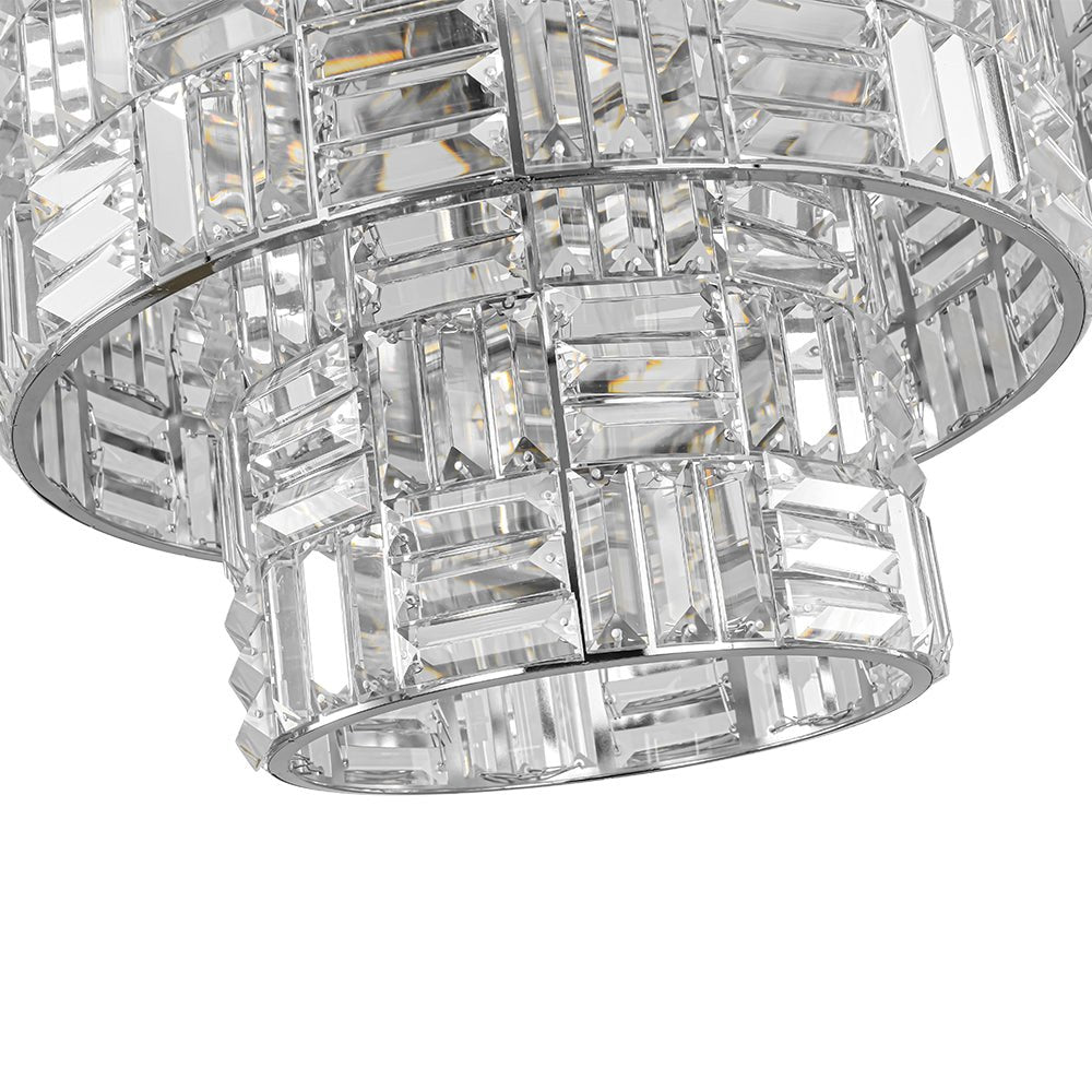 Yrvuvo Glam Spark Cut Chrome Crystal Chandelier