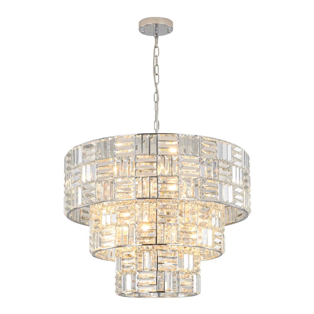 Yrvuvo Glam Spark Cut Chrome Crystal Chandelier