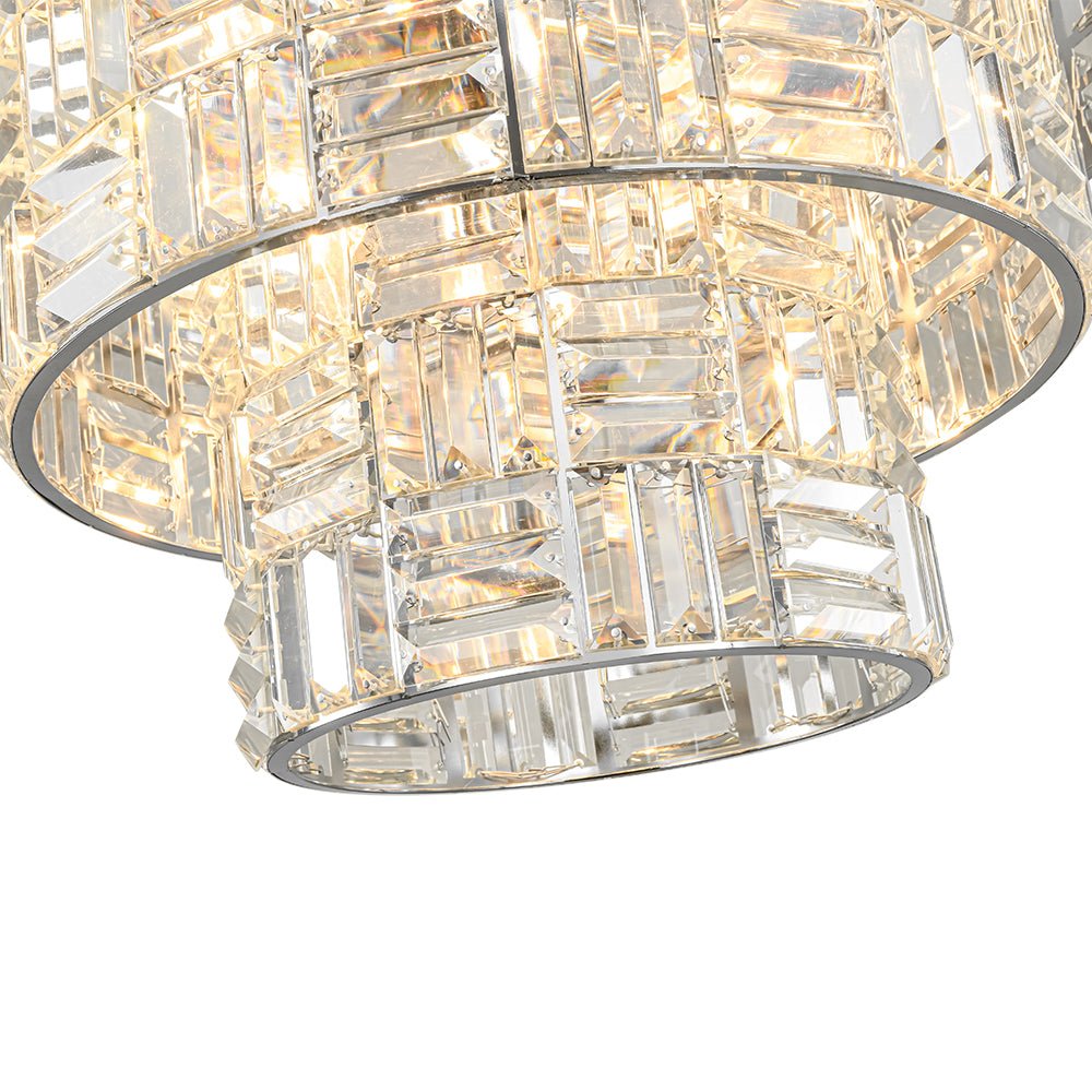 Yrvuvo Glam Spark Cut Chrome Crystal Chandelier