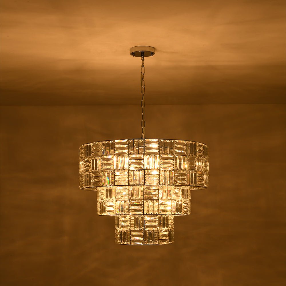 Yrvuvo Glam Spark Cut Chrome Crystal Chandelier