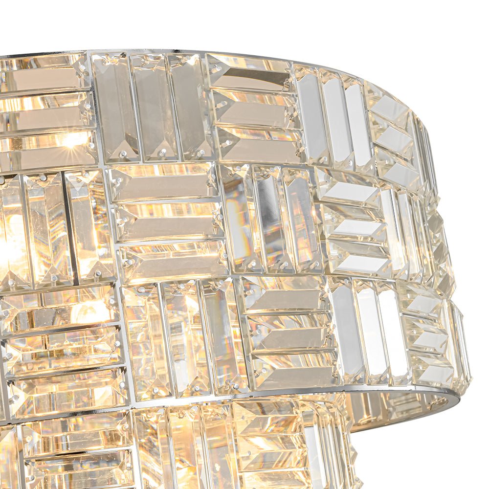 Yrvuvo Glam Spark Cut Chrome Crystal Chandelier