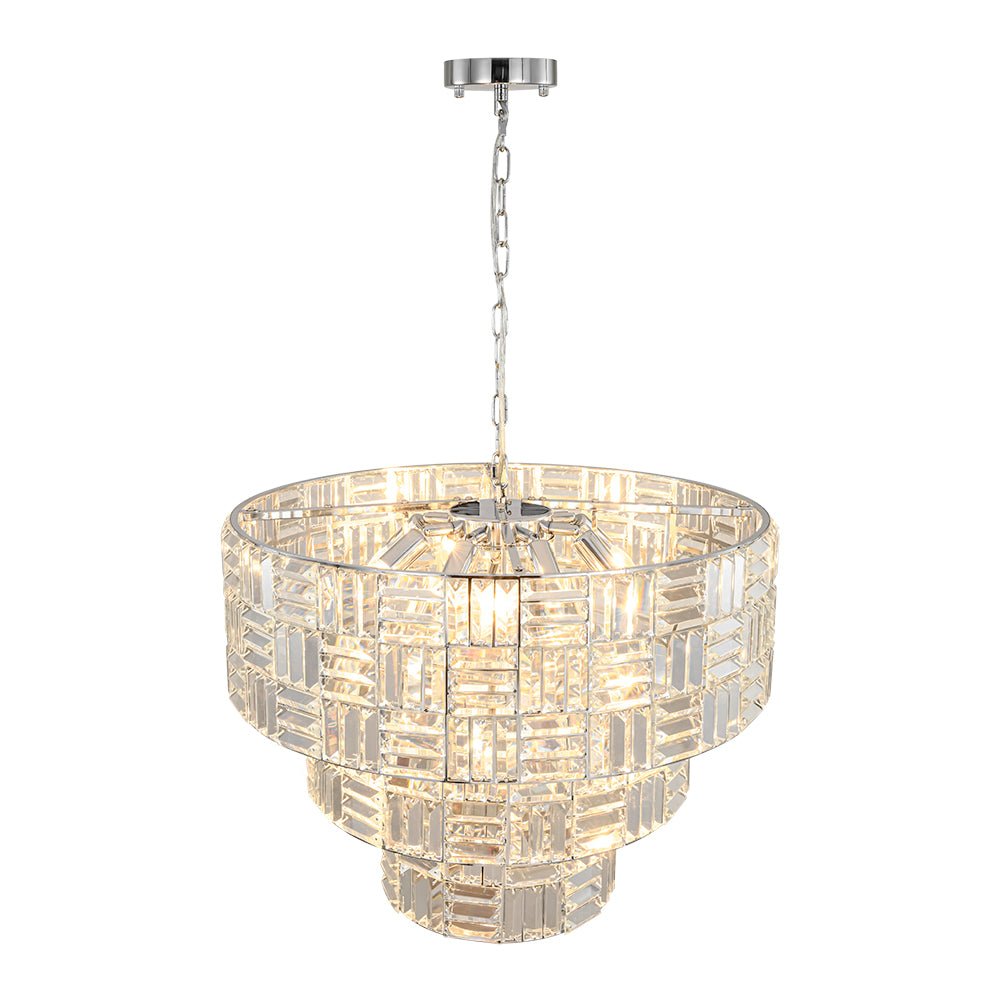 Yrvuvo Glam Spark Cut Chrome Crystal Chandelier