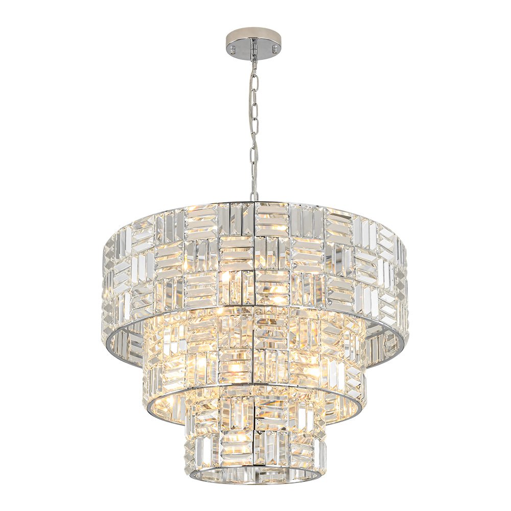 Yrvuvo Glam Spark Cut Chrome Crystal Chandelier