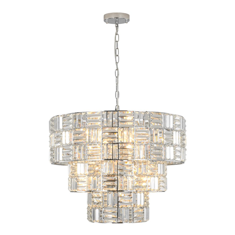 Yrvuvo Glam Spark Cut Chrome Crystal Chandelier