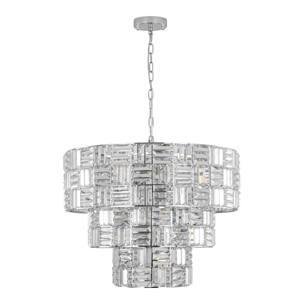 Yrvuvo Glam Spark Cut Chrome Crystal Chandelier