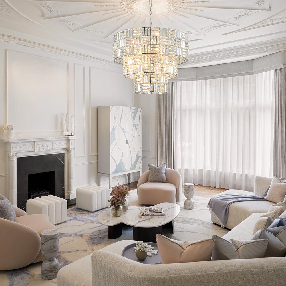 Yrvuvo Glam Spark Cut Chrome Crystal Chandelier