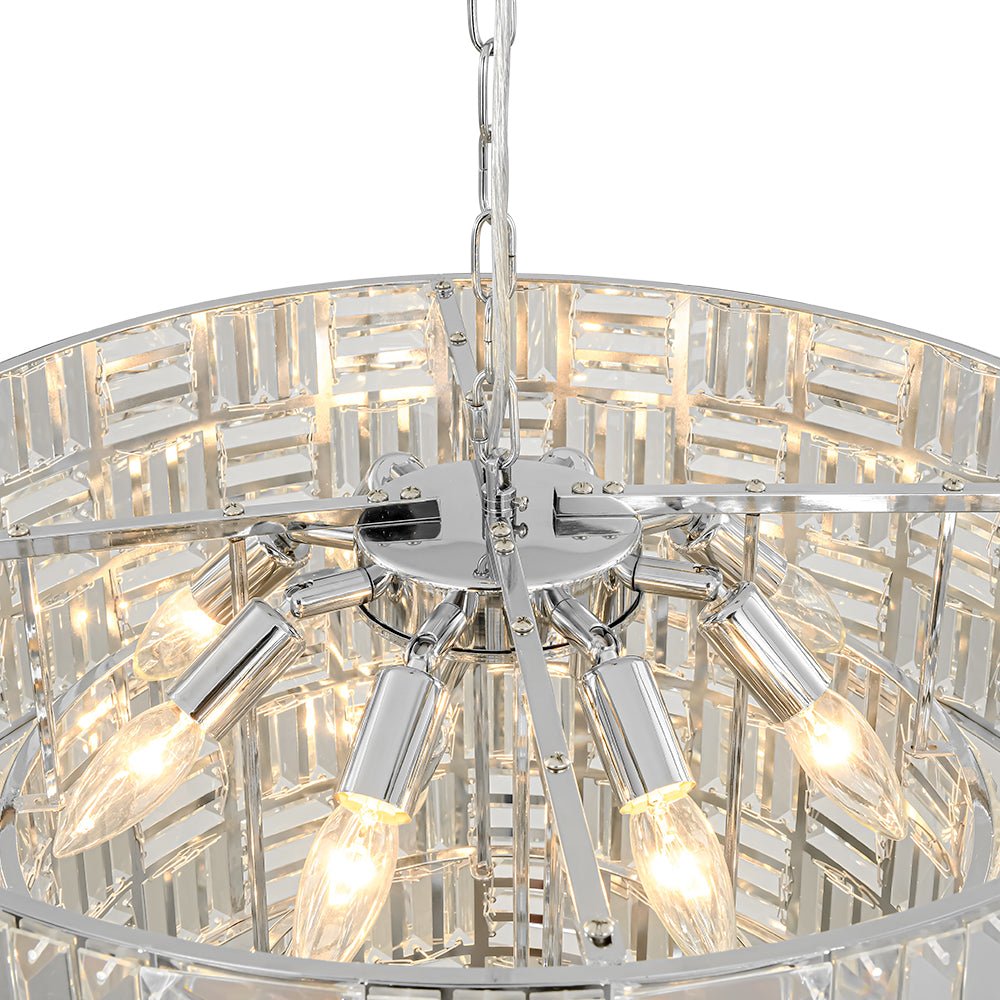 Yrvuvo Glam Spark Cut Chrome Crystal Chandelier