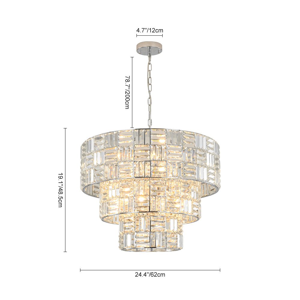 Yrvuvo Glam Spark Cut Chrome Crystal Chandelier