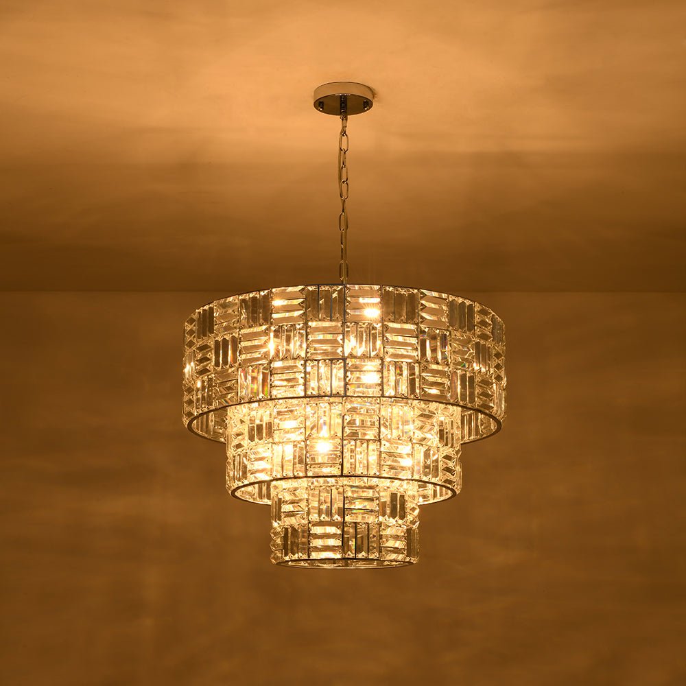 Yrvuvo Glam Spark Cut Chrome Crystal Chandelier