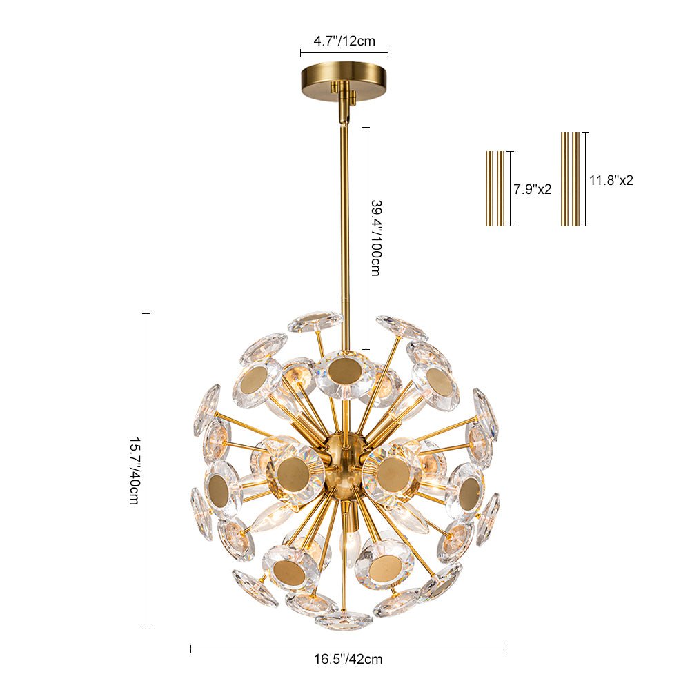Zoruvia Glam Dandelion Crystal Chandelier