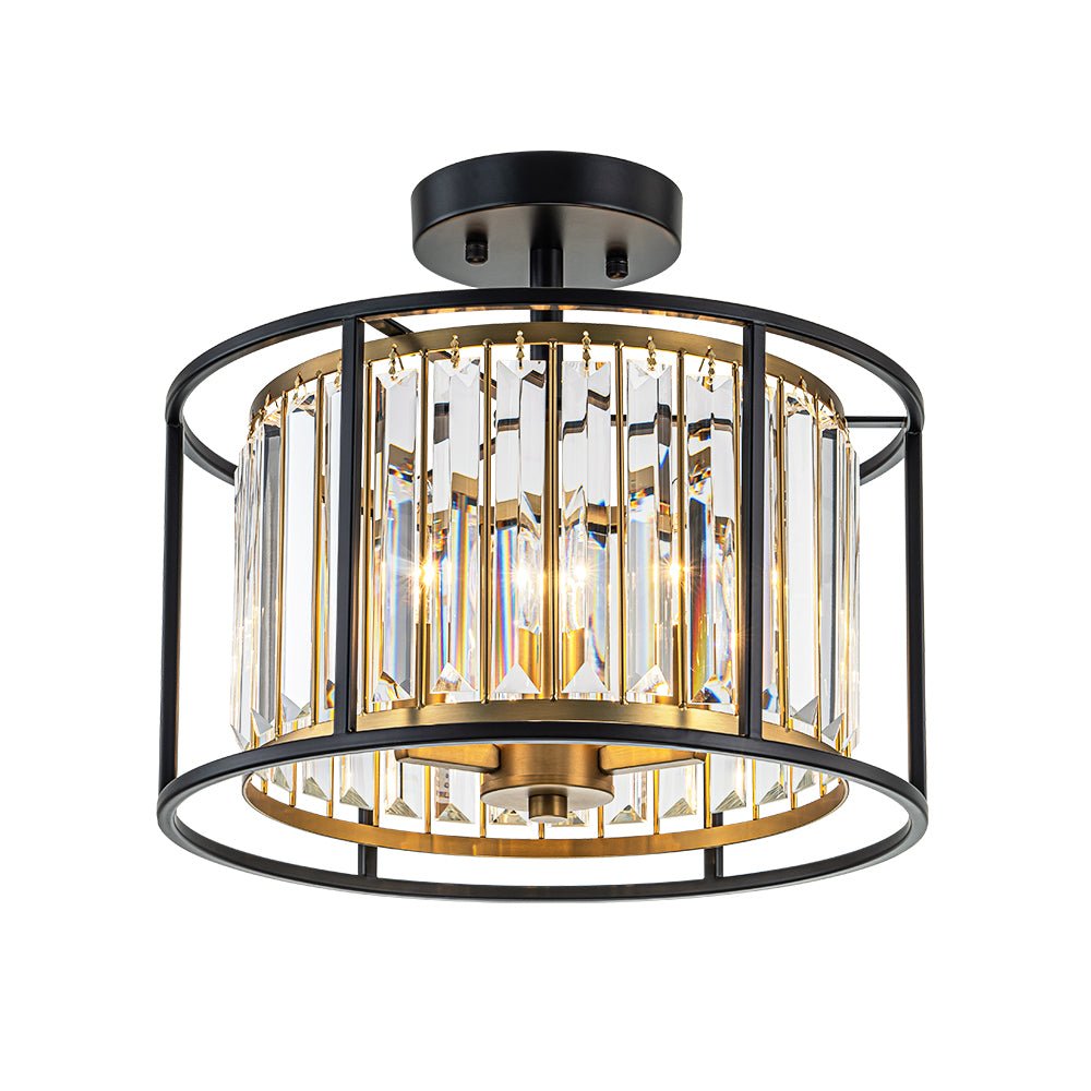 Qvistari Minimalist Crystal Semi Flush Ceiling Light