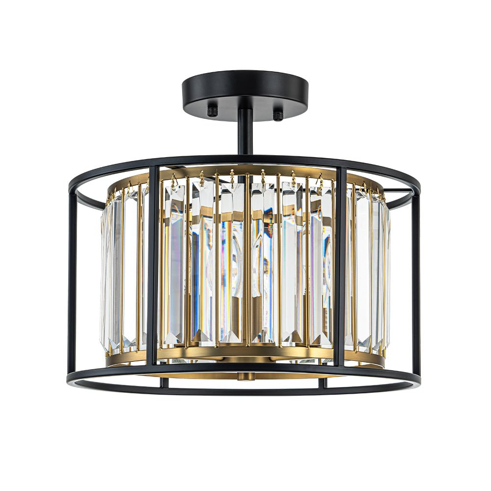Qvistari Minimalist Crystal Semi Flush Ceiling Light