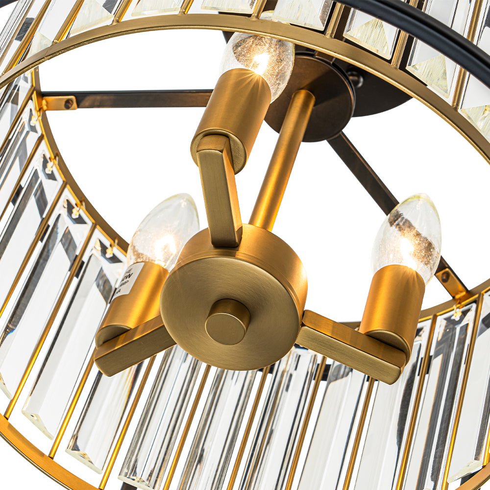 Qvistari Minimalist Crystal Semi Flush Ceiling Light