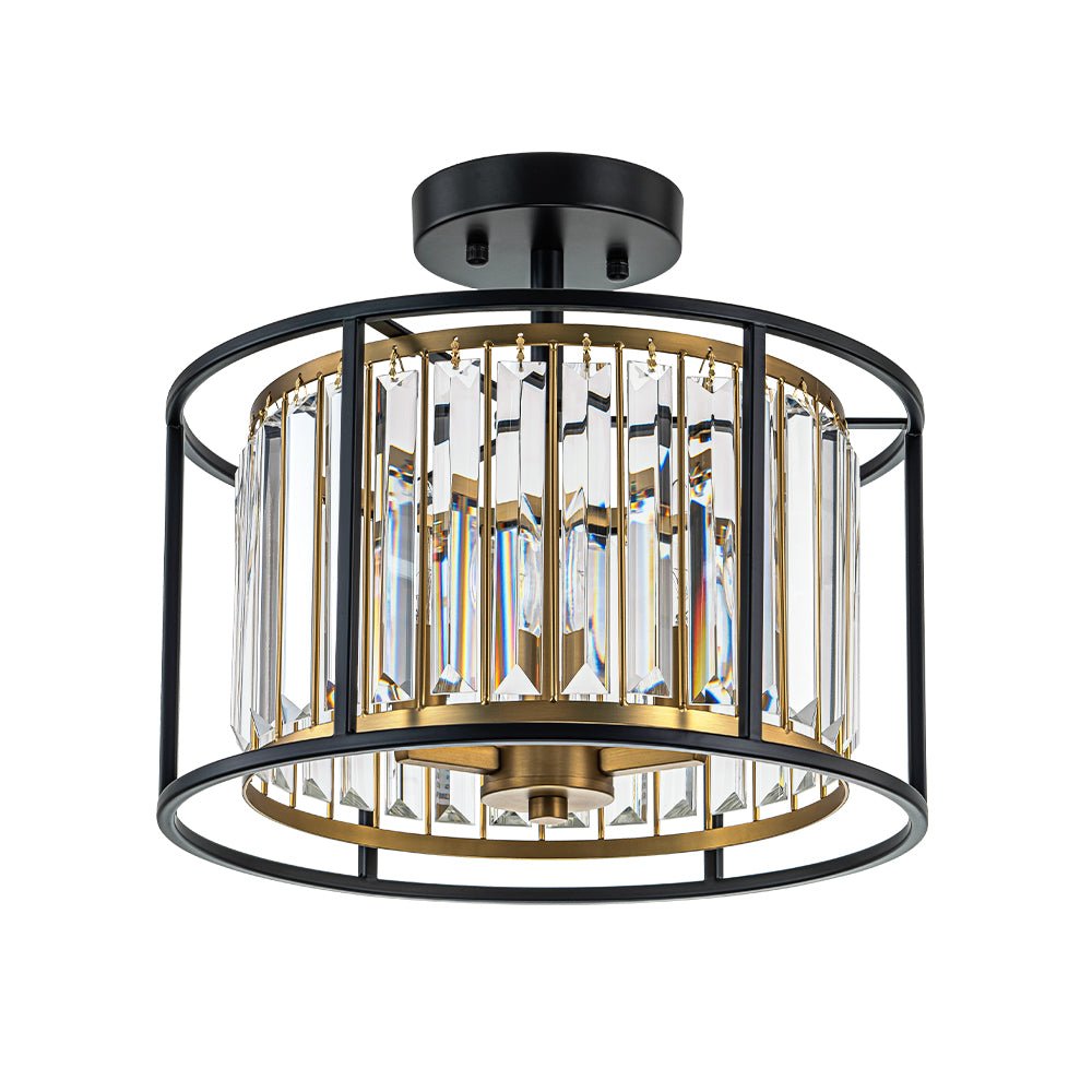 Qvistari Minimalist Crystal Semi Flush Ceiling Light
