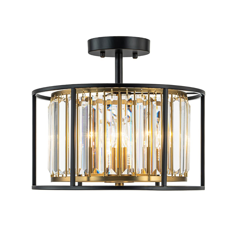 Qvistari Minimalist Crystal Semi Flush Ceiling Light