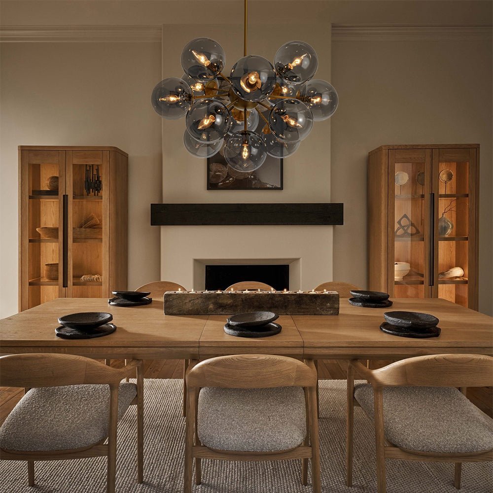 Varella Modern Smoked Glass Fixture Light Chandelier