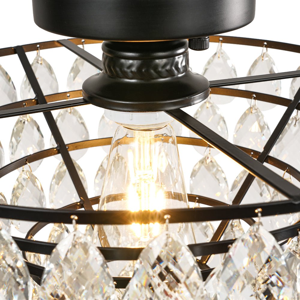 Ildvuvox Glam Faceted Tiered Metal Semi Flush Mount Light